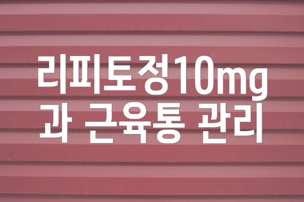 리피토정10mg과 근육통 관리