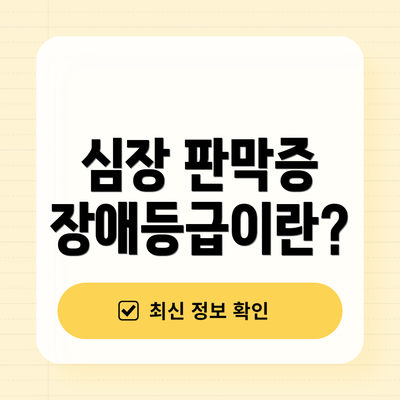 심장 판막증 장애등급이란?