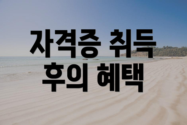 자격증 취득 후의 혜택