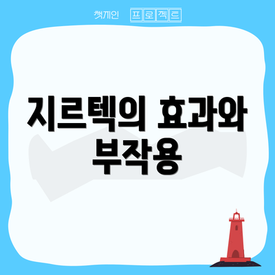 지르텍의 효과와 부작용