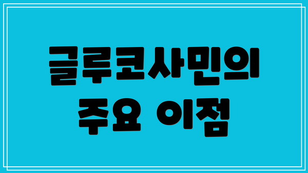 글루코사민의 주요 이점