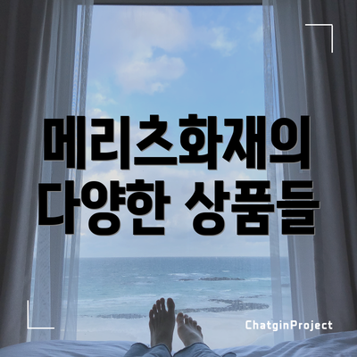메리츠화재의 다양한 상품들