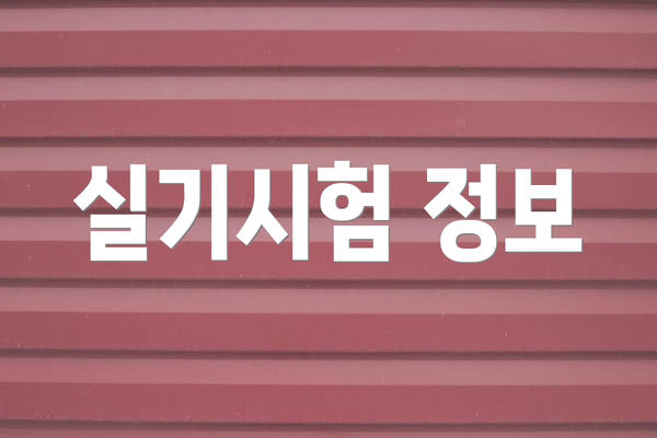 실기시험 정보
