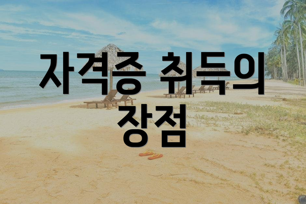자격증 취득의 장점