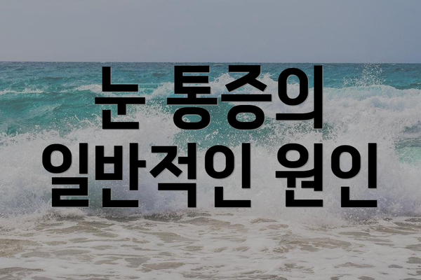 눈 통증의 일반적인 원인