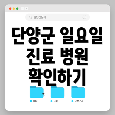 단양군 일요일 진료 병원 확인하기