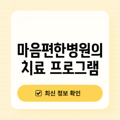 마음편한병원의 치료 프로그램