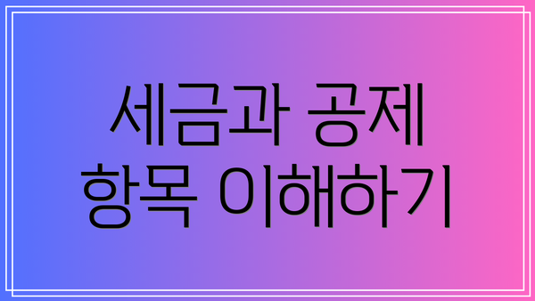 세금과 공제 항목 이해하기