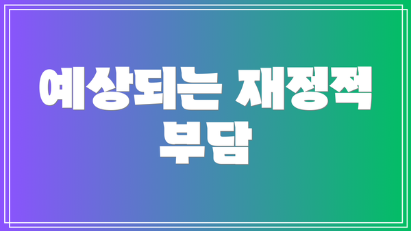 예상되는 재정적 부담