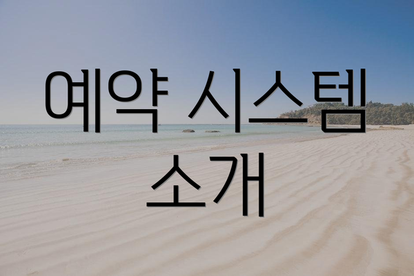 예약 시스템 소개