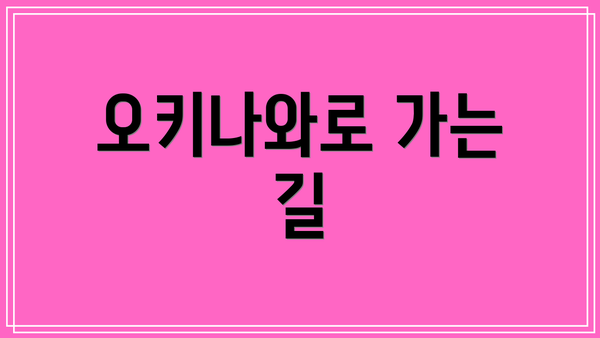 오키나와로 가는 길