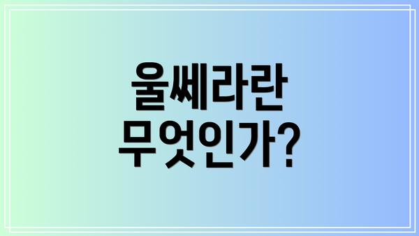 울쎄라란 무엇인가?