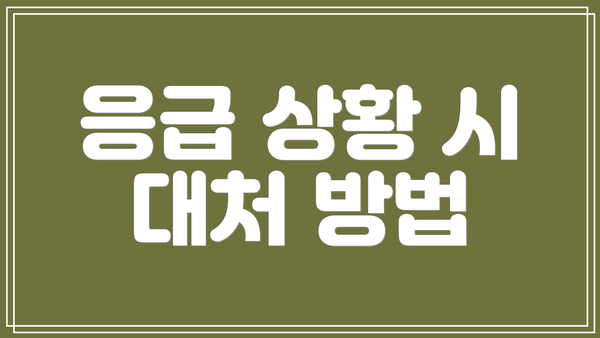 응급 상황 시 대처 방법