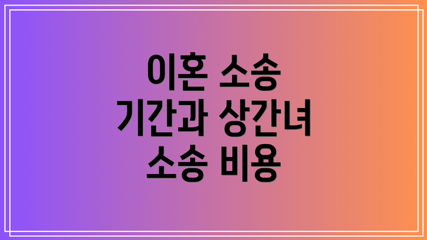 이혼 소송 기간과 상간녀 소송 비용