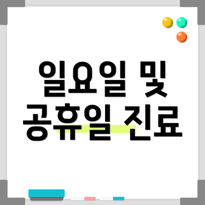 일요일 및 공휴일 진료