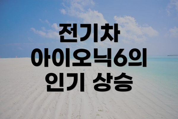 전기차 아이오닉6의 인기 상승