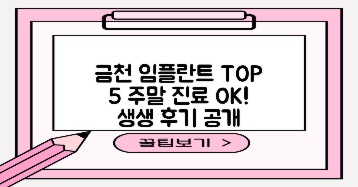 금천 임플란트 TOP 5: 주말 진료부터 생생한 후기까지 완벽 정복!