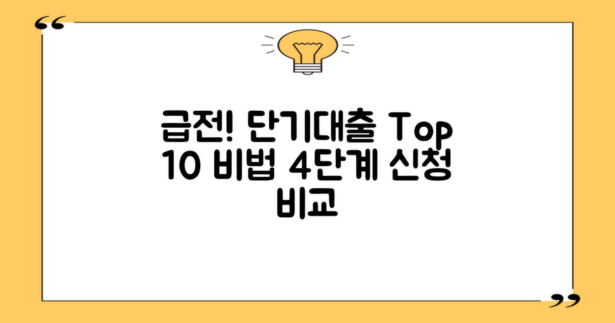 당일 급전! 단기 대출 Top 10 비법: 4단계 신청 과정 심층 비교
