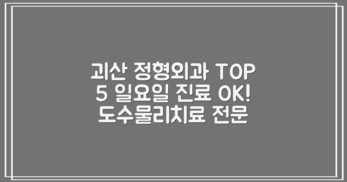 괴산 정형외과 TOP 5: 일요일 진료, 도수/물리치료!